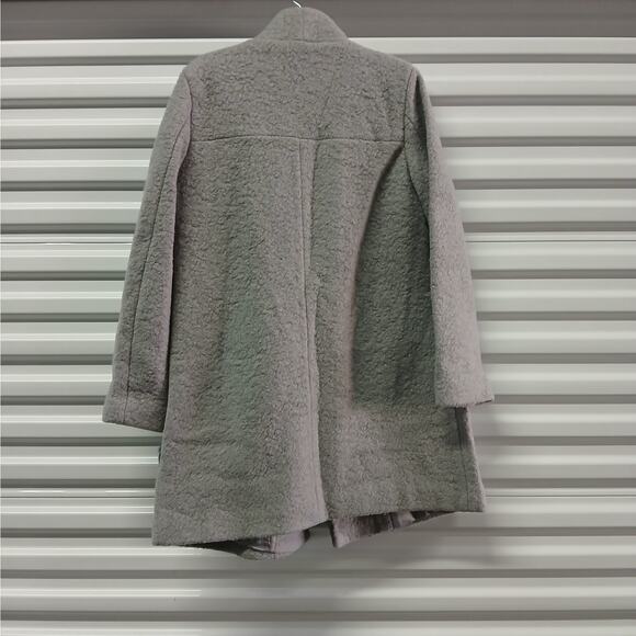 Kenneth Cole Wool Blend Wrap Coat Women Large Gray Shawl Collar Winter Cozy Chic - Picture 5 of 15